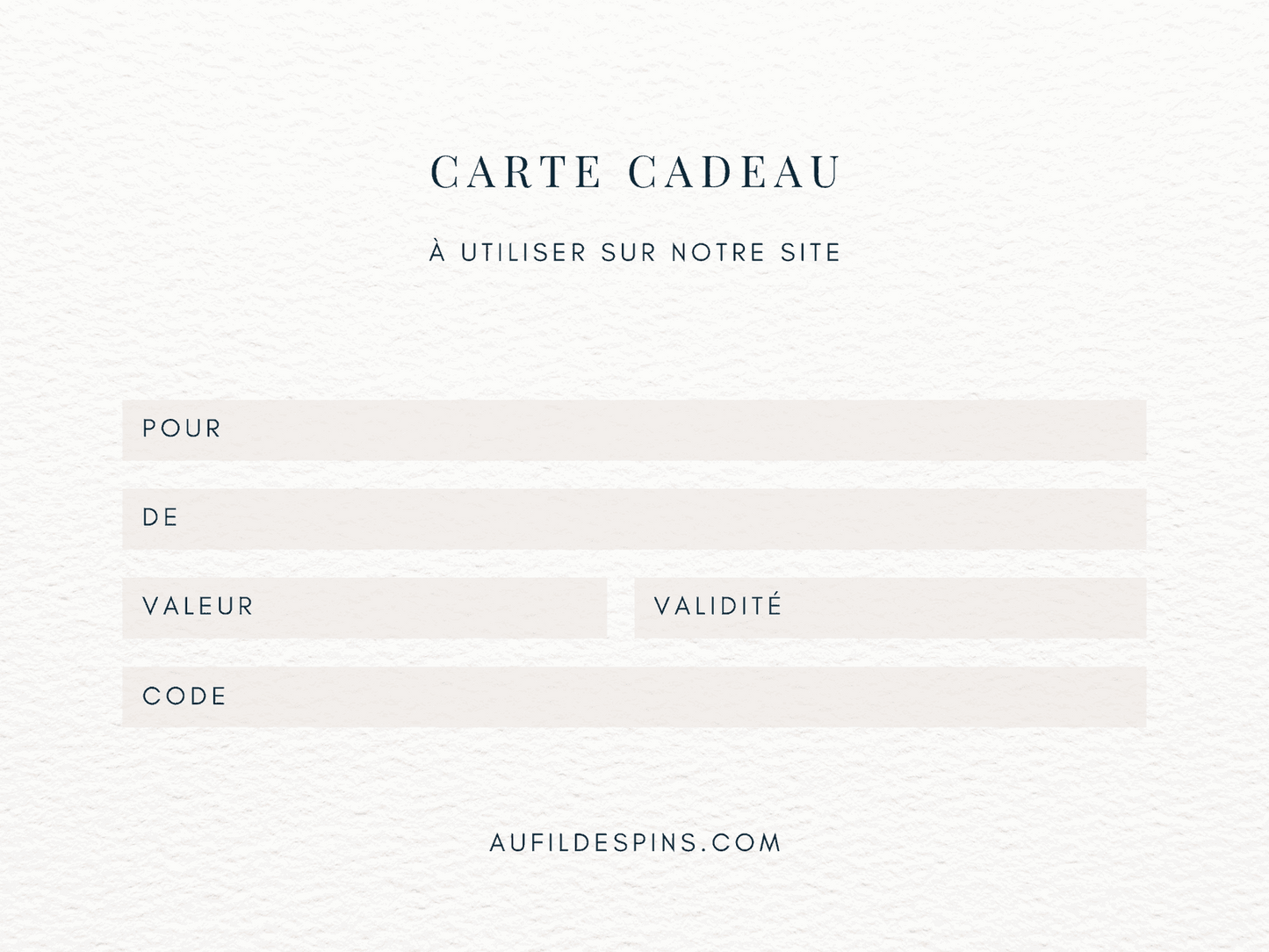 Carte-cadeau - Au Fil des Pins