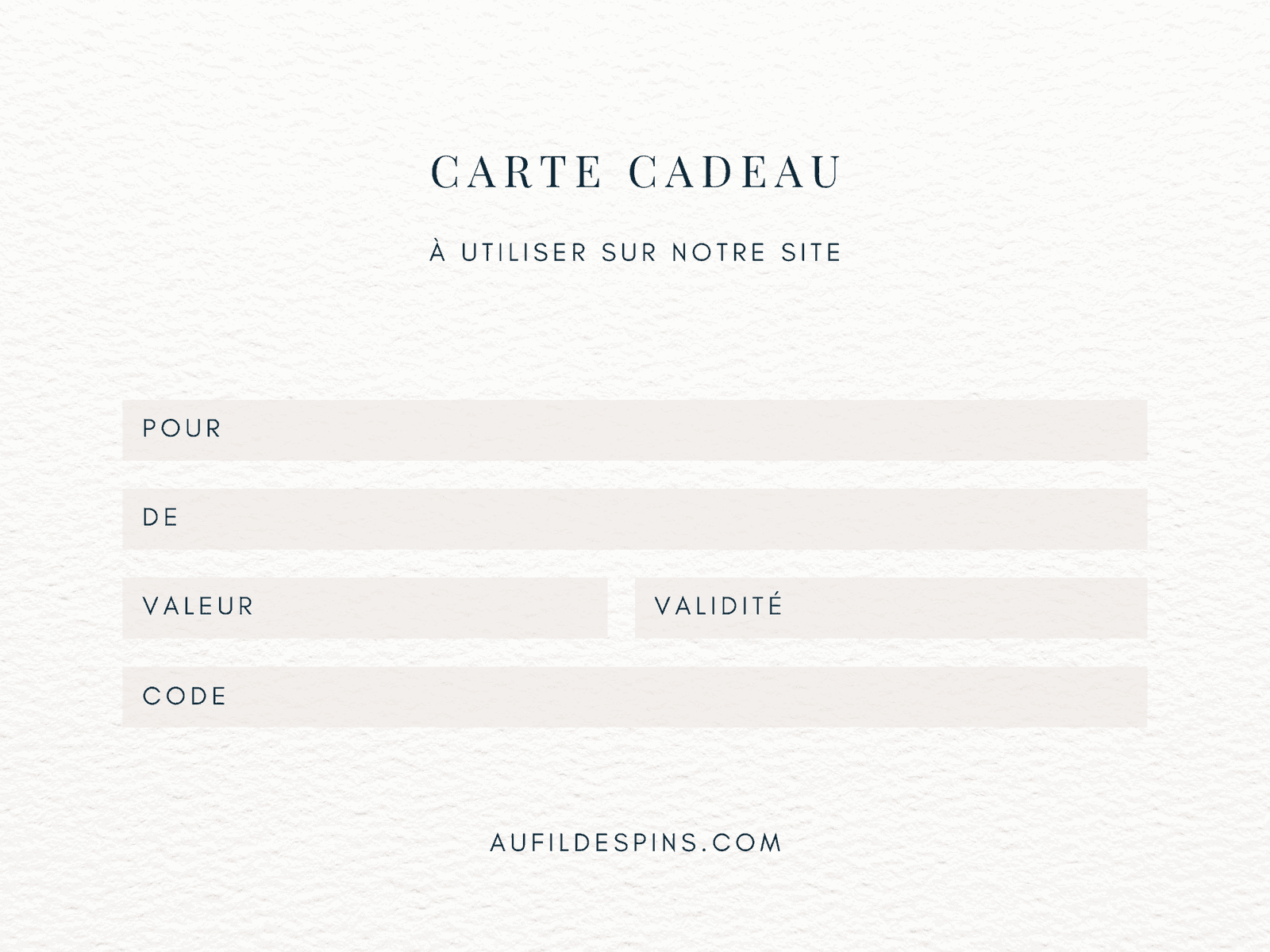 Carte-cadeau - Au Fil des Pins