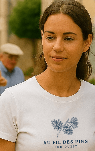 🇫🇷 Tee-shirt français femme Branche de pin - Au Fil des Pins