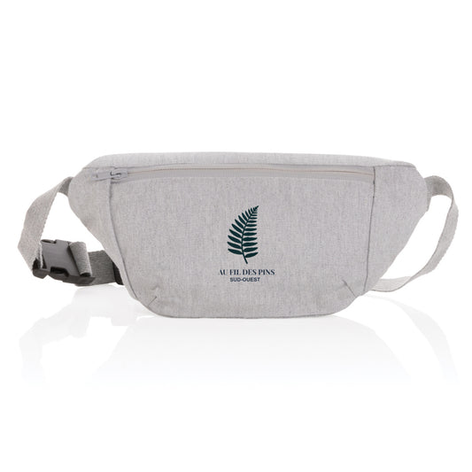 Sac banane éco-responsable Fougère Au Fil des Pins, en toile recyclée, couleur gris, inspiré de la nature du Sud-Ouest