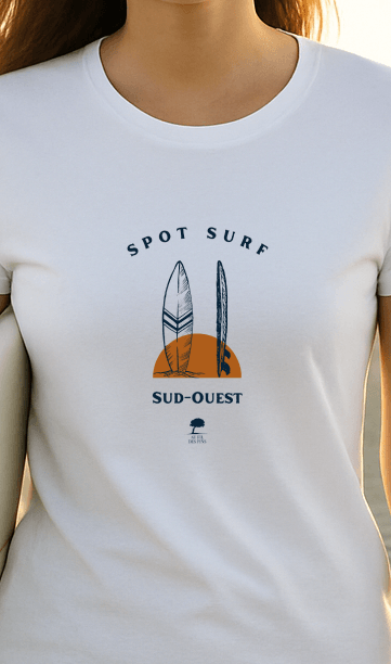 🇫🇷 Tee-shirt français femme Spot Surf - Au Fil des Pins