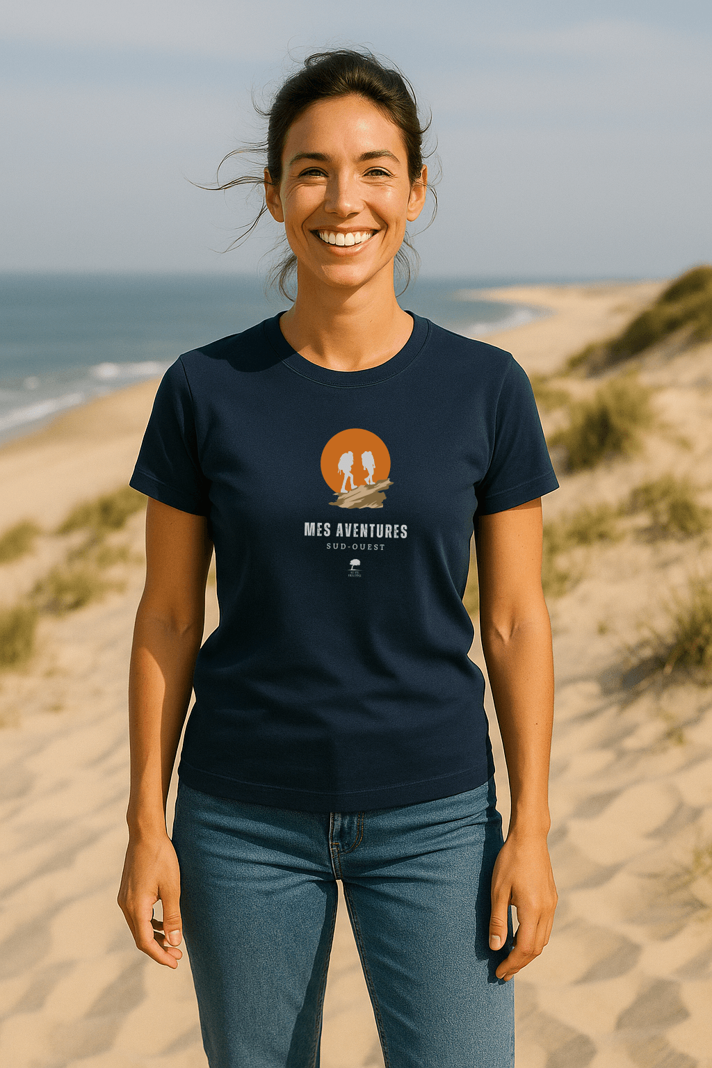 Tee-shirt Femme Éco-Responsable "Aventures" – Coton Bio