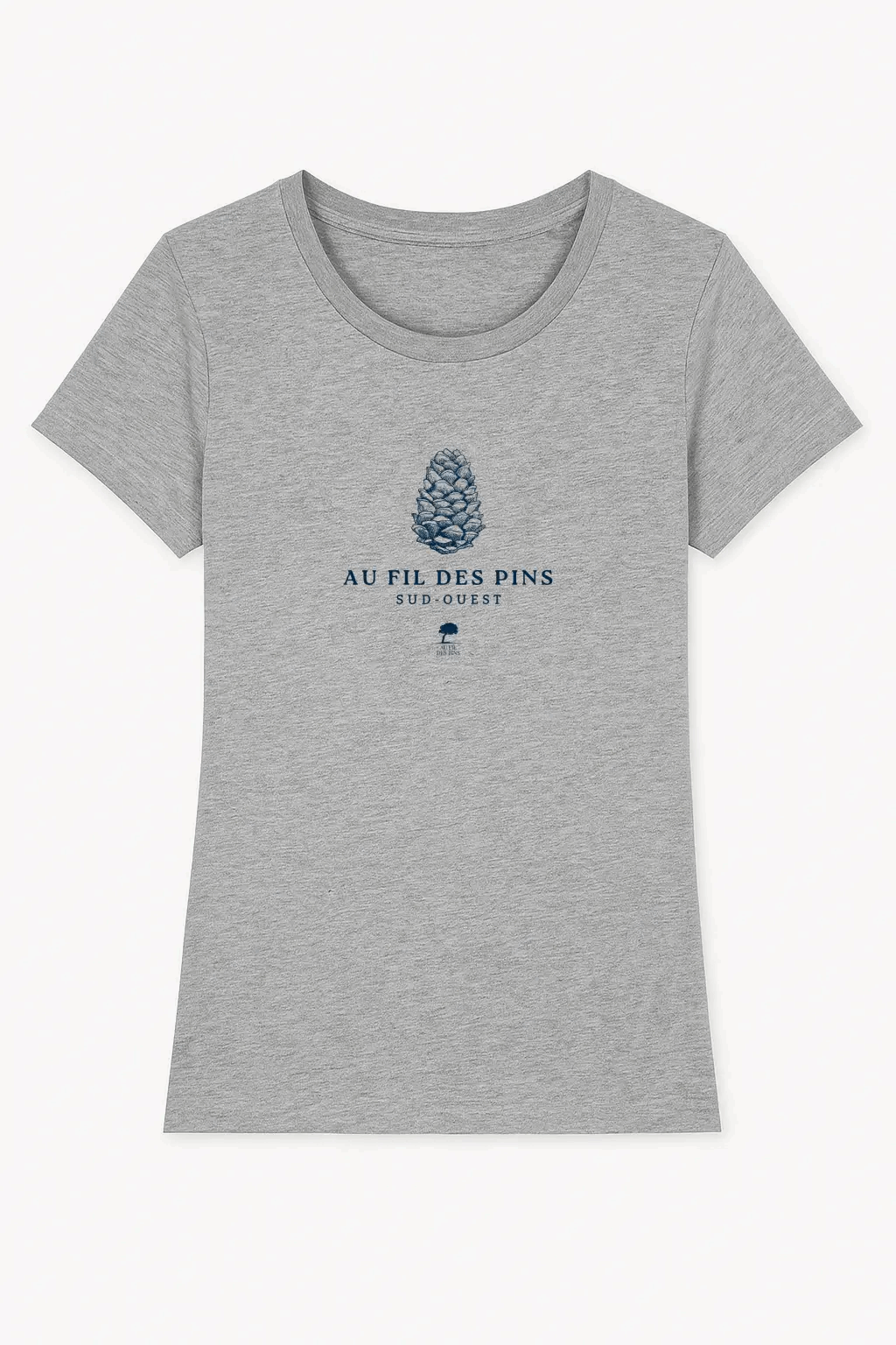 Tee-shirt Femme Éco-Responsable "Pomme de Pin" – Coton Bio GOTS