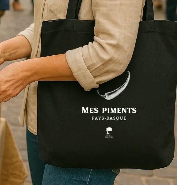 Tote Bag Piments🌶 L'Esprit du Pays Basque - Au Fil des Pins