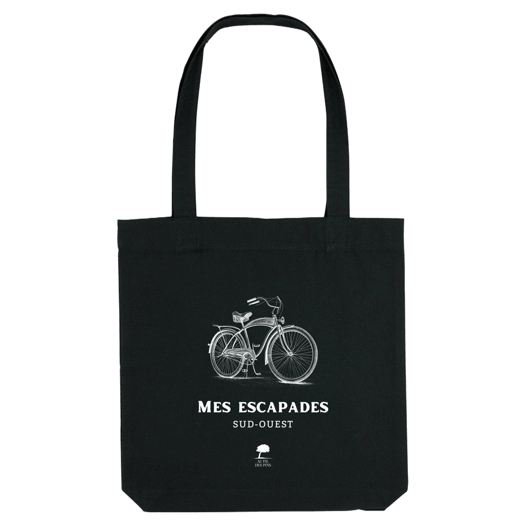 Tote Bag noir Mes Escapades – Sac Éco-Responsable - Au Fil des Pins