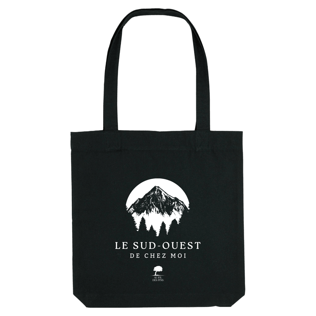 Tote Bag Noir Pyrénées – L'Essence des Montagnes - Au Fil des Pins
