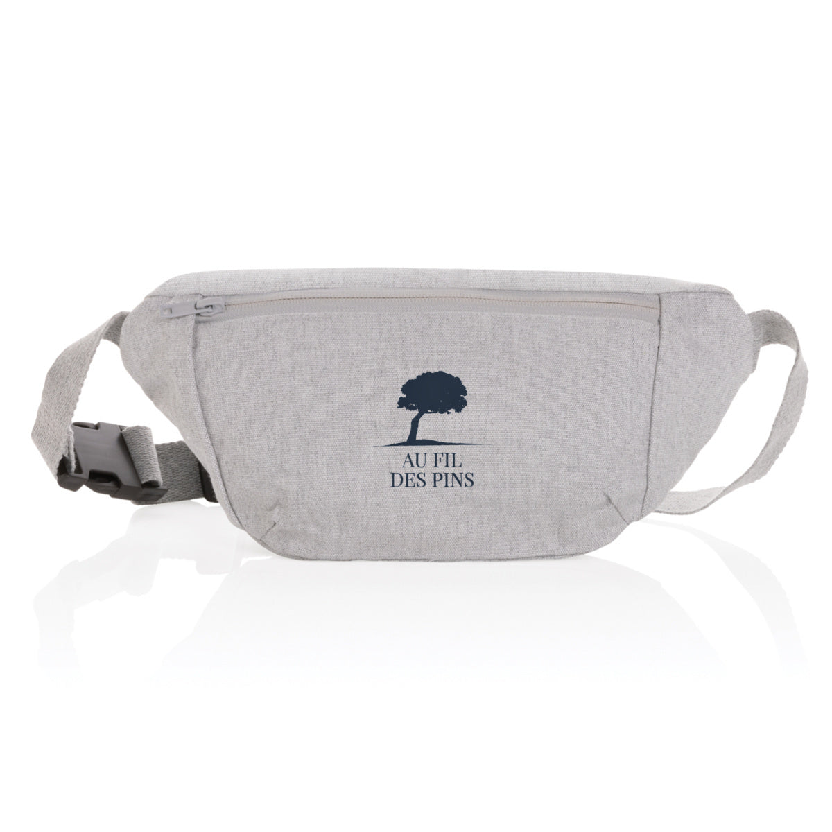 Sac banane couleur naturelle fabriqué à partir de coton recyclé-gris