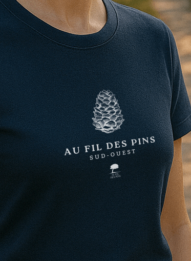 Tee-shirt Femme Éco-Responsable "Pomme de Pin" – Coton Bio GOTS