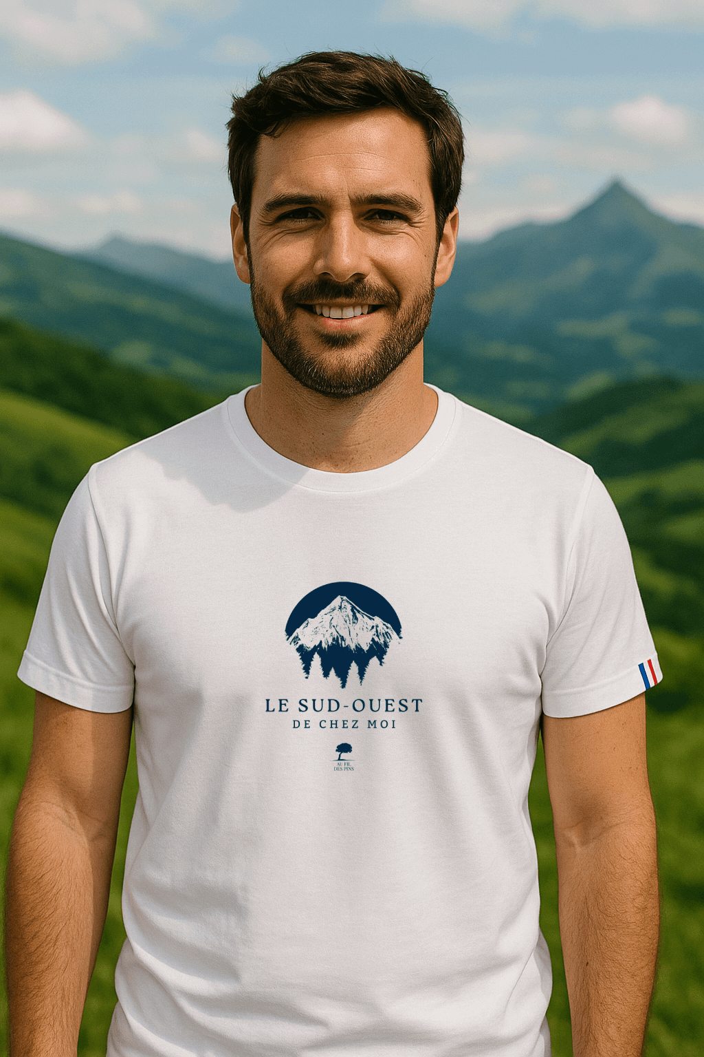 🇫🇷 T-shirt Homme Sud-Ouest – Coton Bio – Made in France - Au Fil des Pins