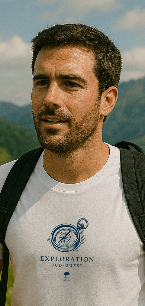 🇫🇷 Tee-shirt français homme Boussole - Au Fil des Pins