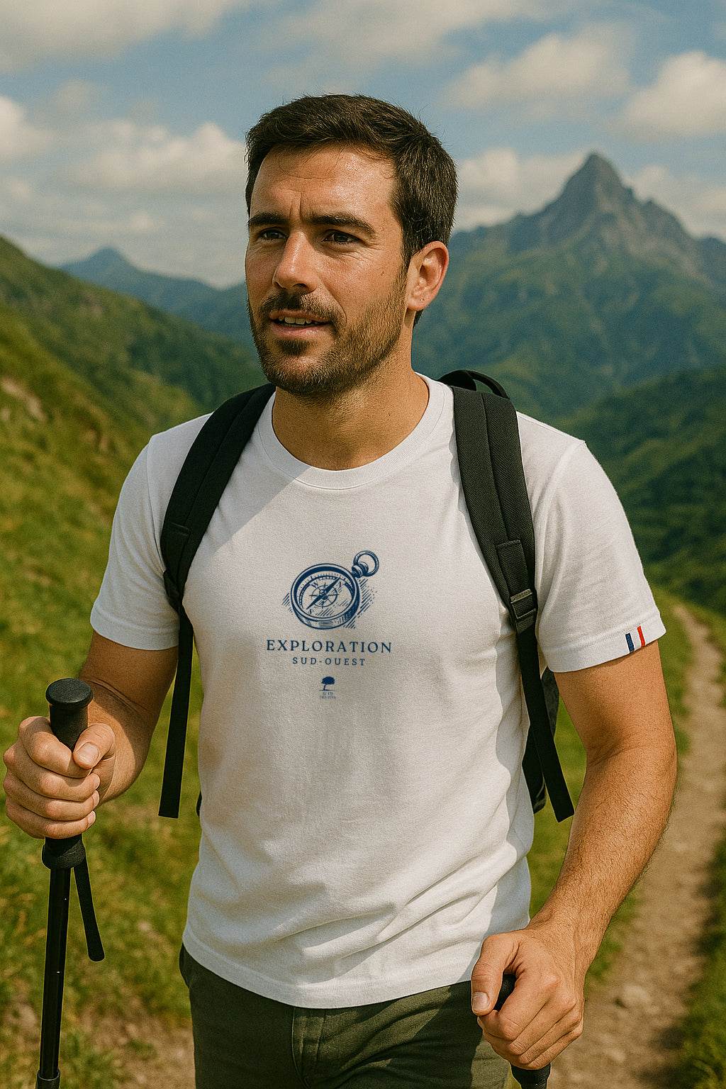 🇫🇷 Tee-shirt français homme Boussole - Au Fil des Pins