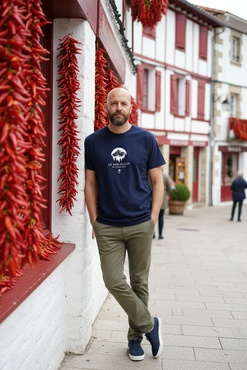 Tee-shirt Pays Basque en coton bio avec symbole basque authentique