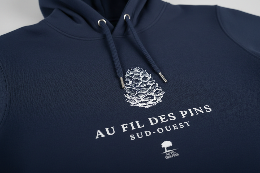 Design pomme de pin - Vêtements éco-responsables Au Fil des Pins