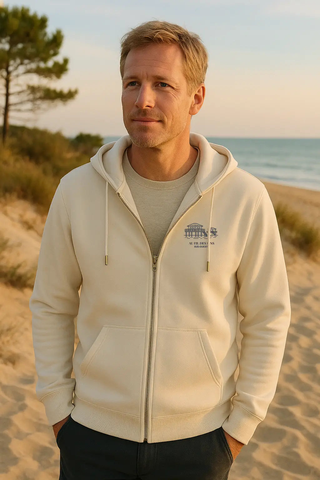 Sweat à capuche zippé Au Fil des Pins collection