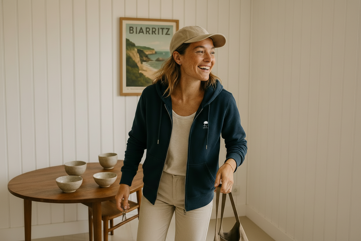 Sweat à capuche zippé Au Fil des Pins collection