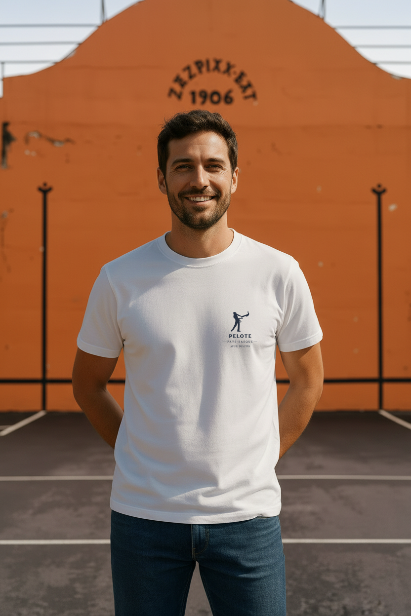 🇫🇷 Tee-shirt homme “Pelote basque” – 100 % coton, made in France
