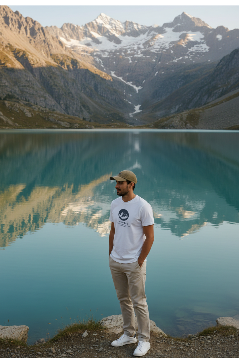 T-shirt Pyrénées — Là où la pierre touche le ciel