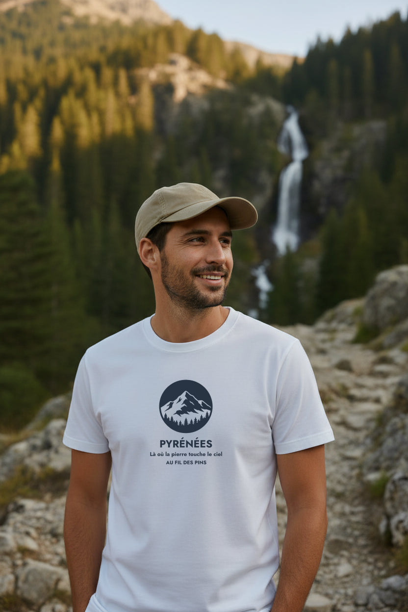 T-shirt Pyrénées — Là où la pierre touche le ciel