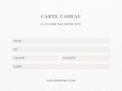 Carte-cadeau - Au Fil des Pins