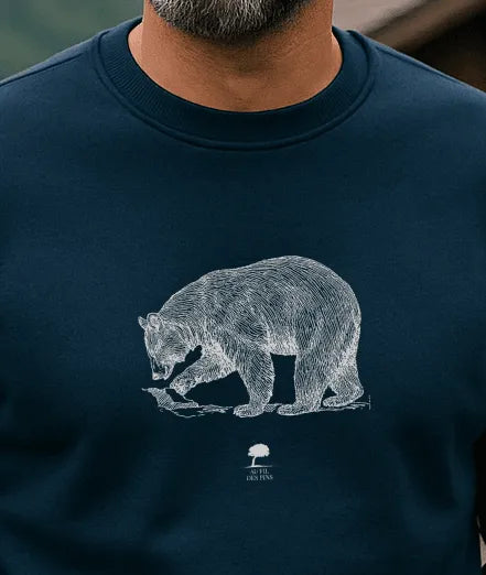 Sweat Ours éco-responsable - Au Fil des Pins