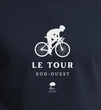 Détail d'un cycliste en course à vélo sur t -shirt homme