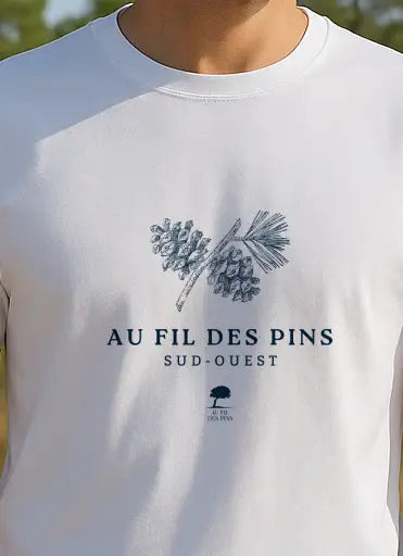 🇫🇷  Tee-shirt français homme Branche de pin-Premium Plus-Au Fil des Pins-AU FIL DES PINS