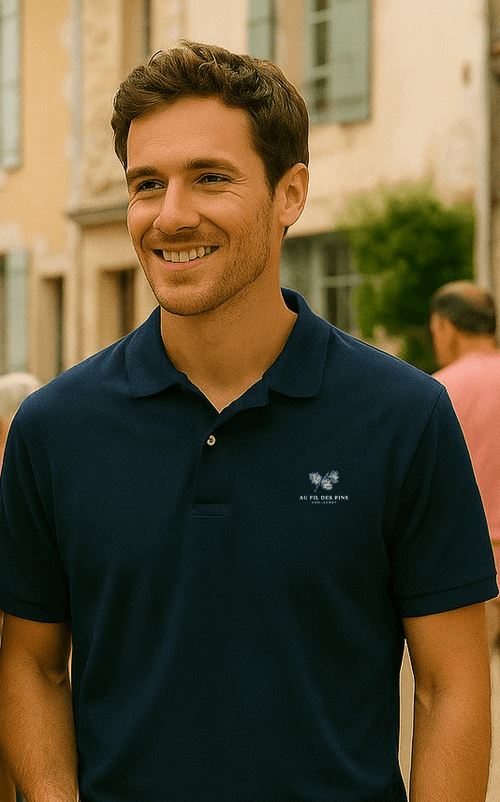 Polo homme Branche de pin - Au Fil des Pins