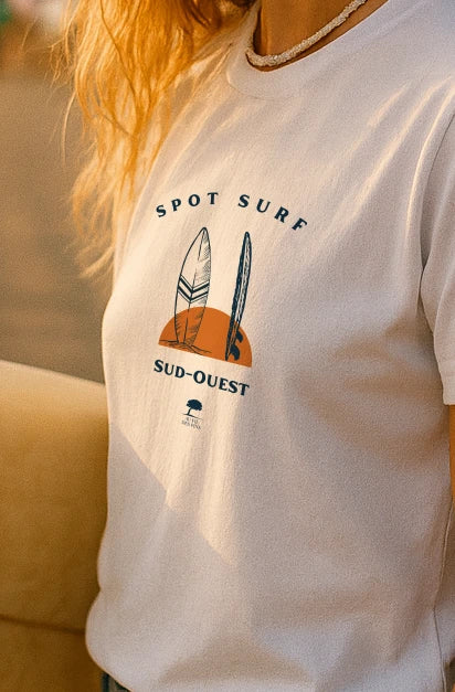 🇫🇷 Tee-shirt français femme Spot Surf-Premium Plus-Au Fil des Pins-AU FIL DES PINS