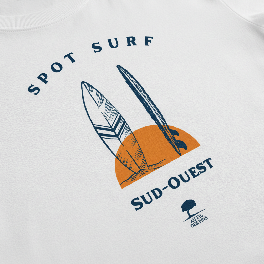 Plan serré design sur coton blanc