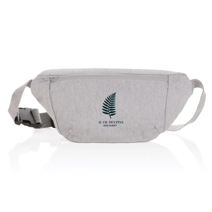 Sac banane éco-responsable Fougère Au Fil des Pins, en toile recyclée, couleur gris, inspiré de la nature du Sud-Ouest