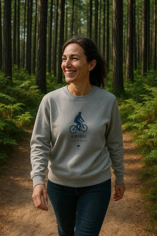 Sweat éco-responsable Cycliste landais - Au Fil des Pins