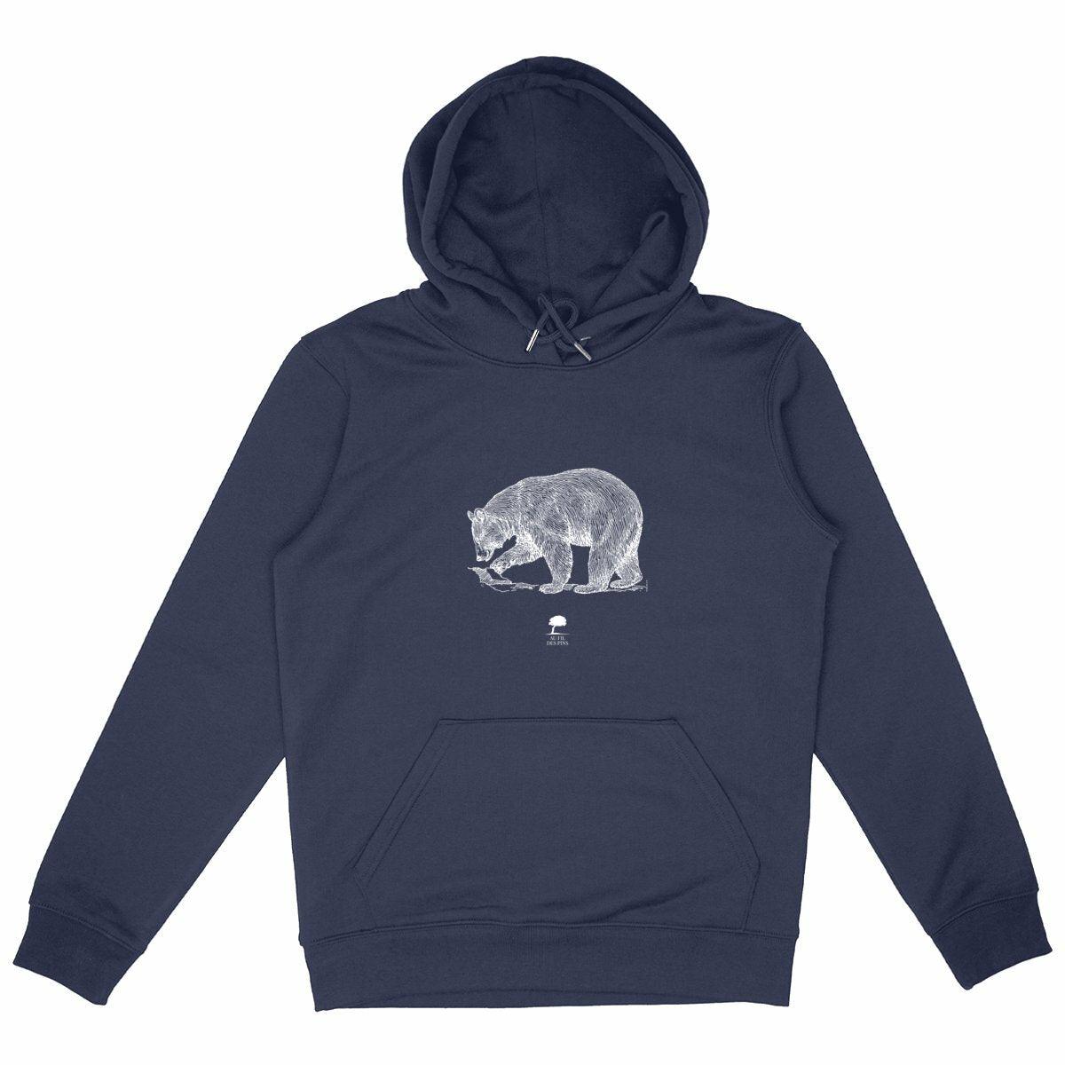 Sweat à capuche Ours - Au Fil des Pins - 