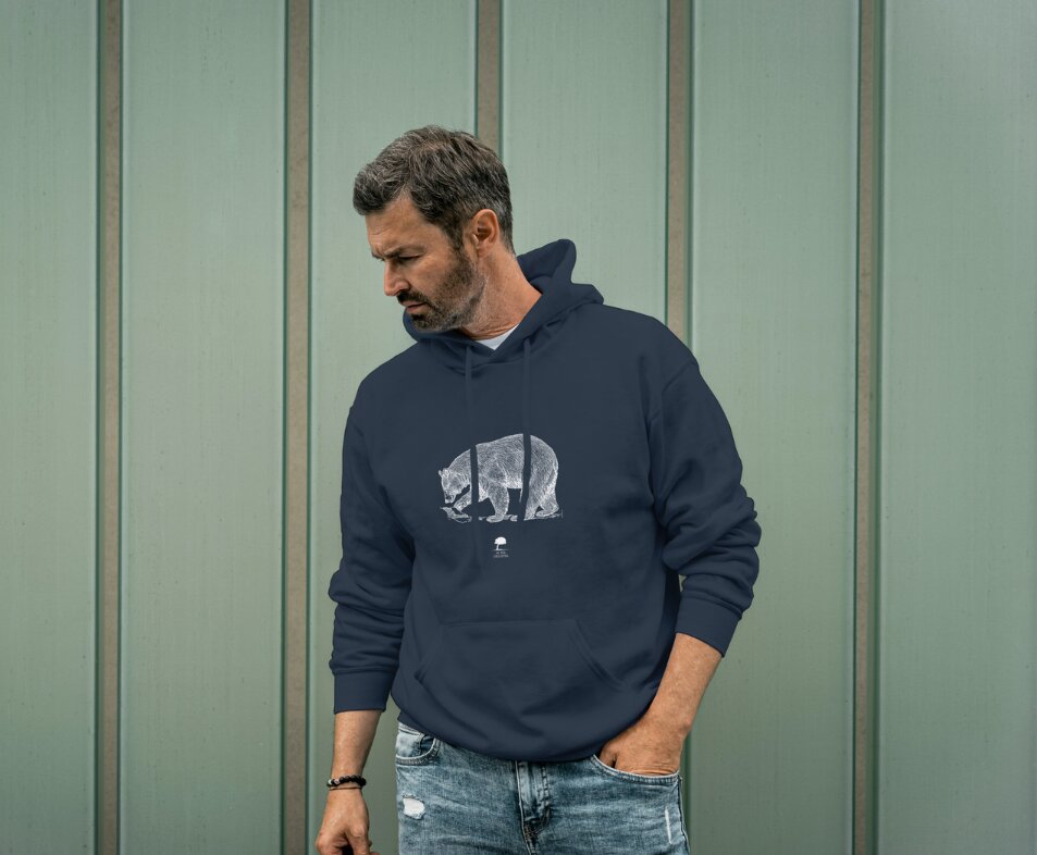 Sweat à capuche Ours - Au Fil des Pins - 