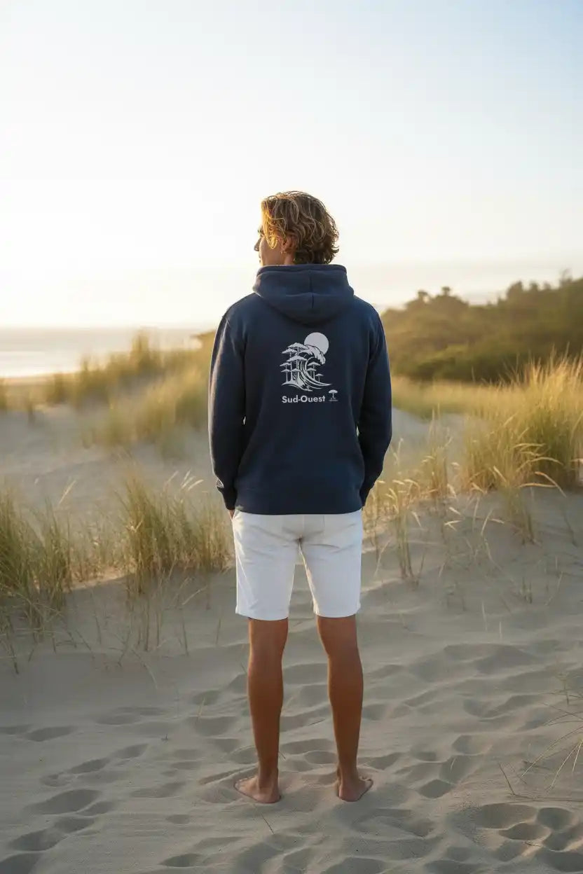 Sweat à capuche surf homme éco-responsable | Coton bio | Au Fil des Pins