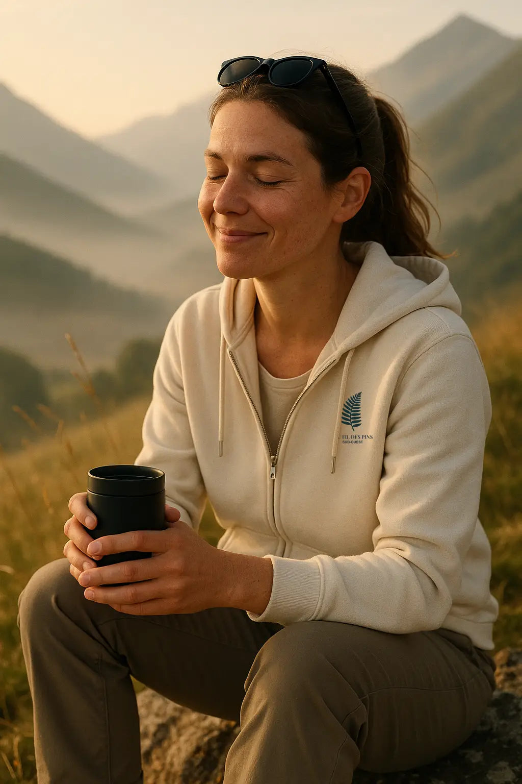 Sweat à capuche zippé Fougère-basic-Au Fil des Pins-AU FIL DES PINS