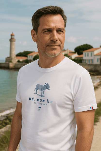 🇫🇷 T-shirt Homme Île de Ré – Coton Bio – Made in France - Au Fil des Pins