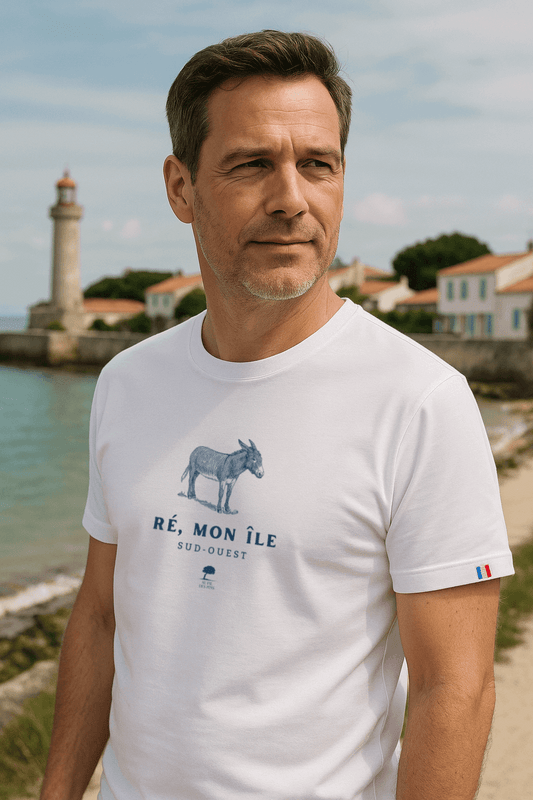 🇫🇷 T-shirt Homme Île de Ré – Coton Bio – Made in France - Au Fil des Pins