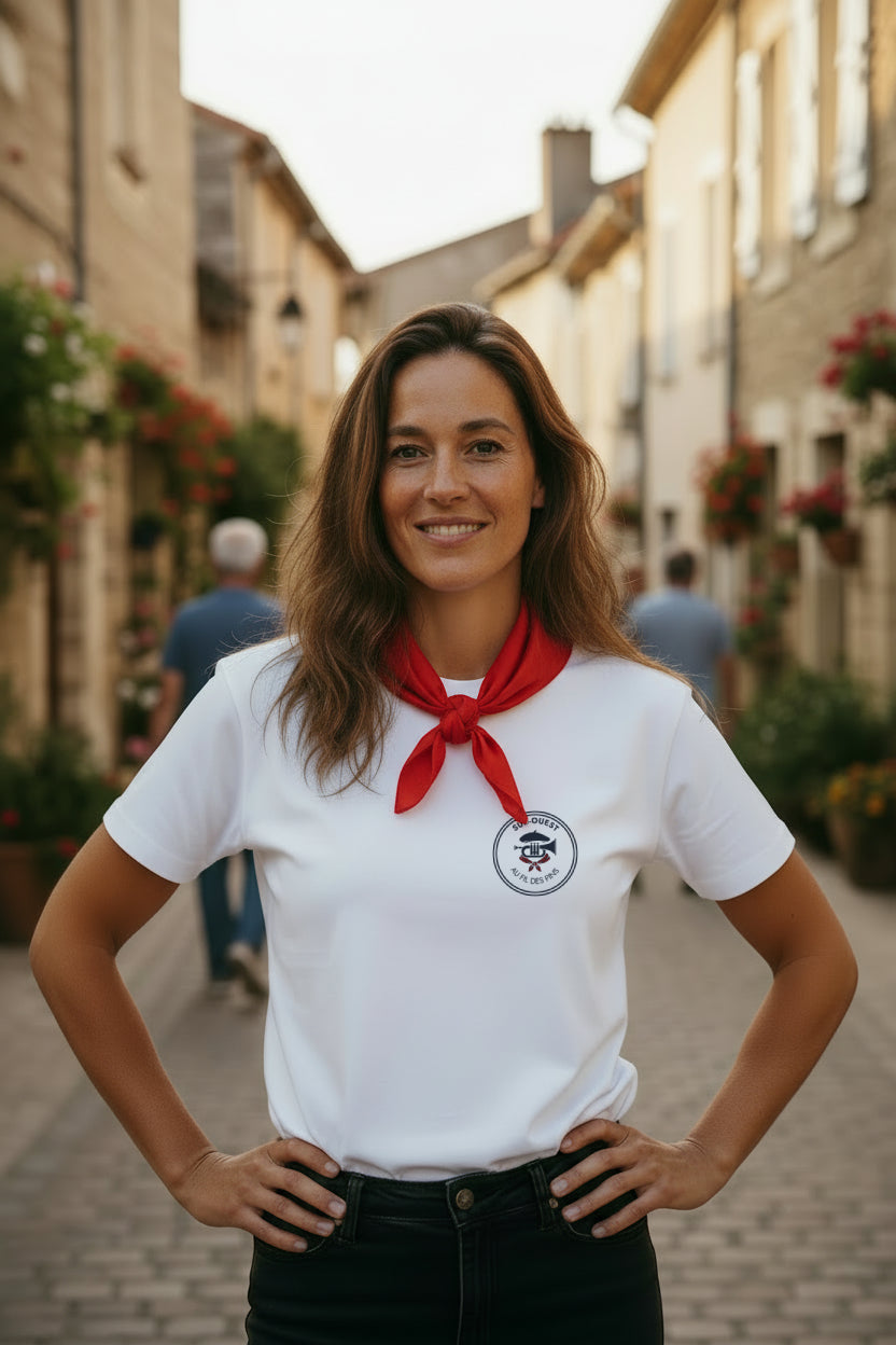 lifestyle-femme-foulard-rouge-village-sud-ouest