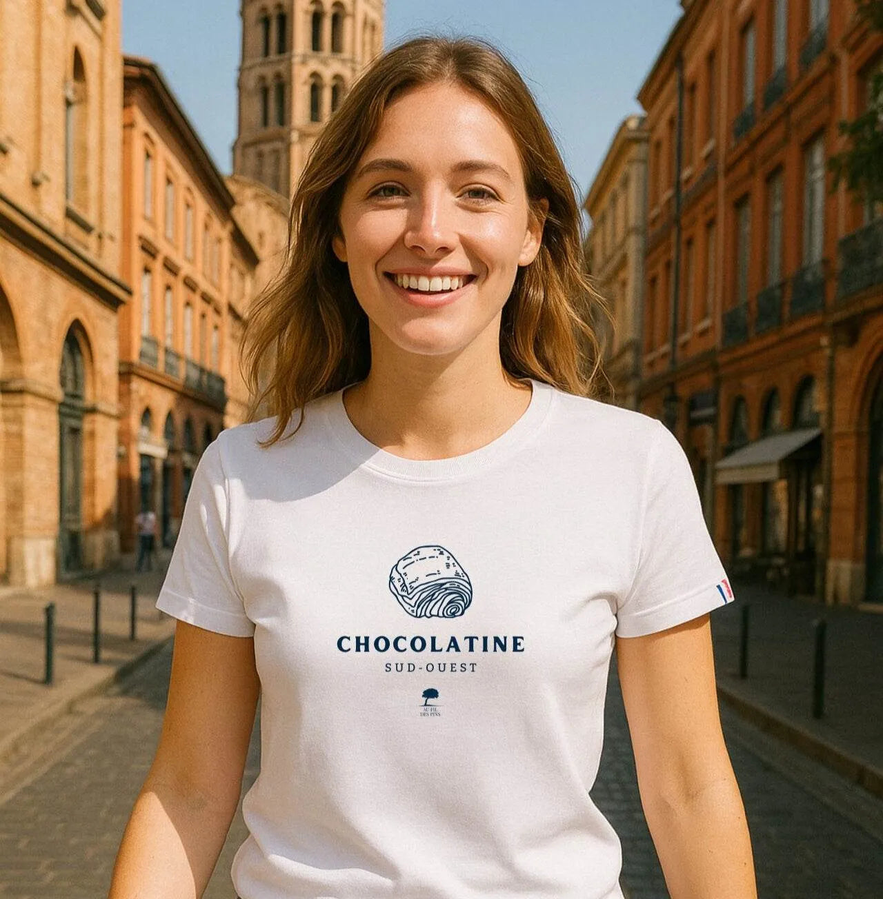 🇫🇷 Tee-shirt français femme Chocolatine-Premium Plus-Au Fil des Pins-AU FIL DES PINS