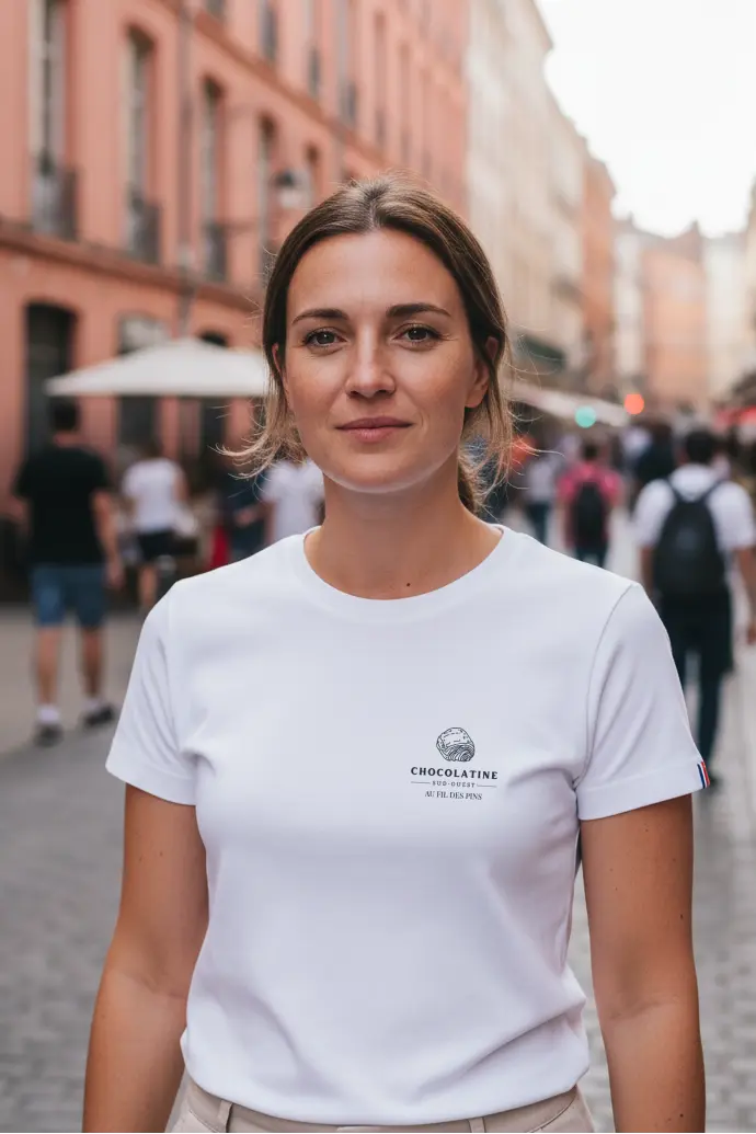 🇫🇷 T-shirt Femme Chocolatine Coton Bio Made in France