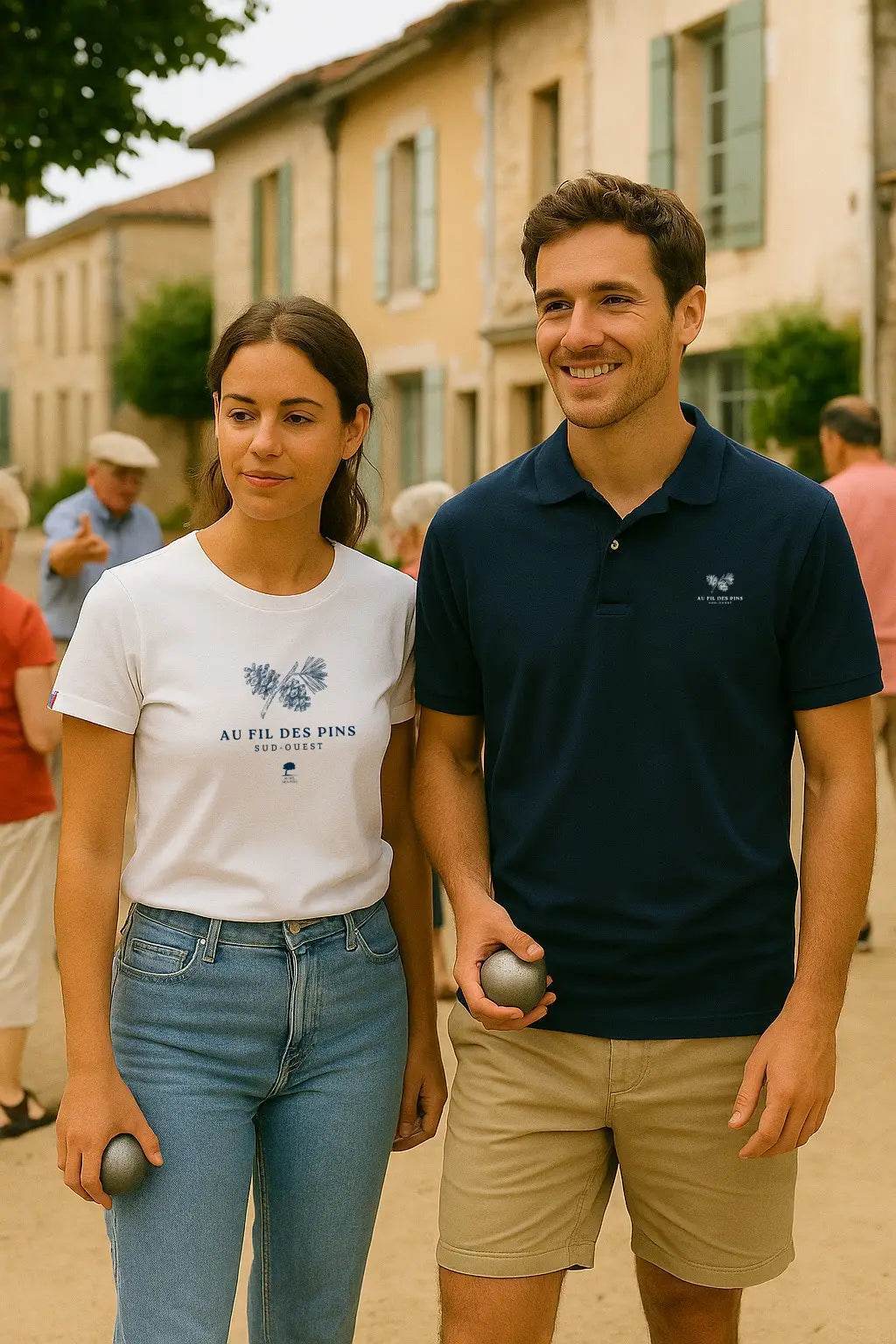 Polo homme Branche de pin - Au Fil des Pins