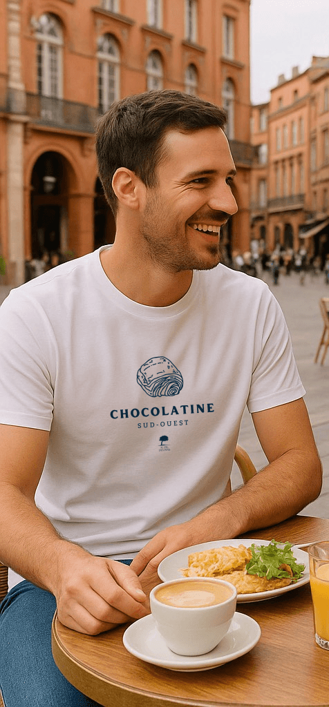 🇫🇷 T-shirt Homme « Chocolatine » – Coton Bio – Made in France - Au Fil des Pins
