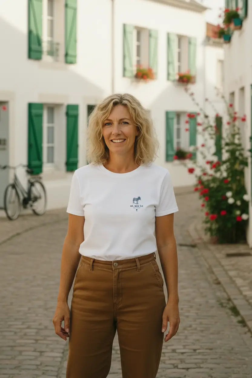 Logo Au Fil des Pins – T-shirt femme coton bio Made in France