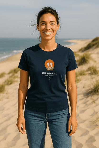 Tee-shirt Femme Éco-Responsable "Aventures" – Coton Bio