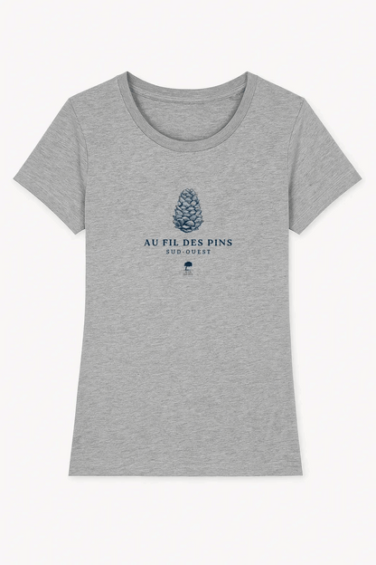 Tee-shirt Femme Éco-Responsable "Pomme de Pin" – Coton Bio GOTS