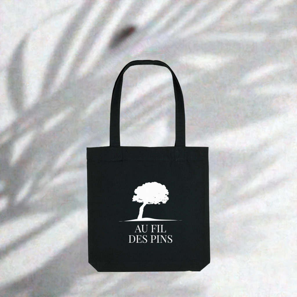 Tote bag noir Au Fil des Pins