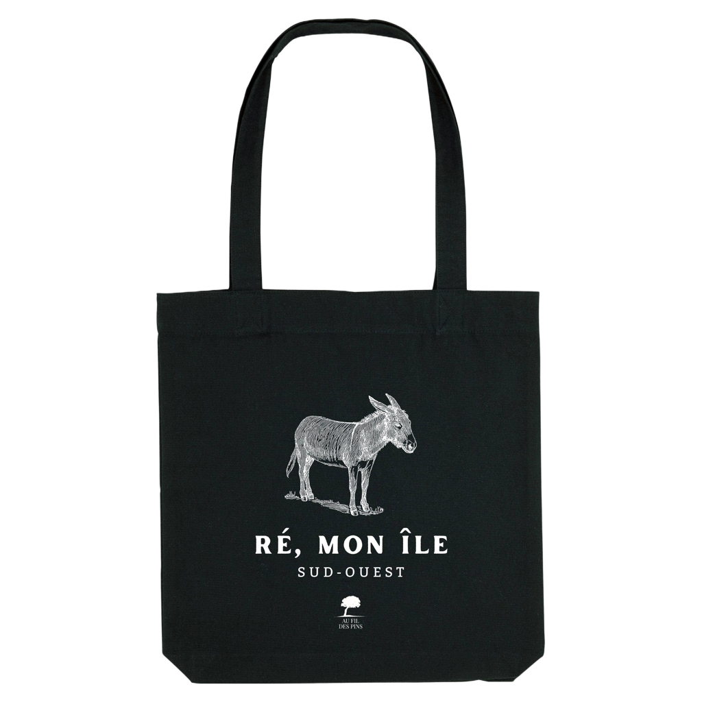 Tote bag noir Ile-de-Ré