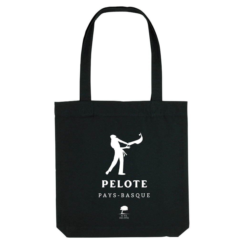 Tote bag noir Pelote basque