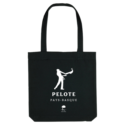 Tote bag noir Pelote Basque – Sac éthique et durable
