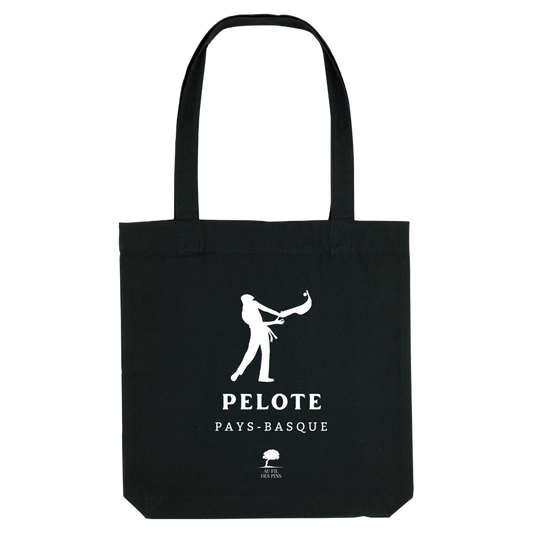 Tote bag noir Pelote Basque – Sac éthique et durable